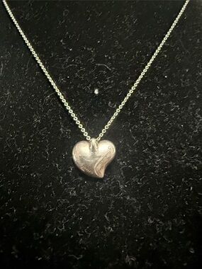 Tiffany&Co Preloved  Silver Heart Pendant Necklace - 925